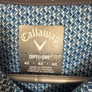 Callaway Men’s Blue White Geometric Opti-Dri Polo